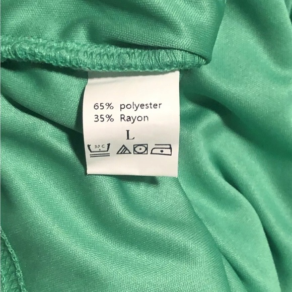 Lillusory Classic Women's T-Shirt Green Dress Stretch Tie Waist, Size Large - Picture 5 of 6